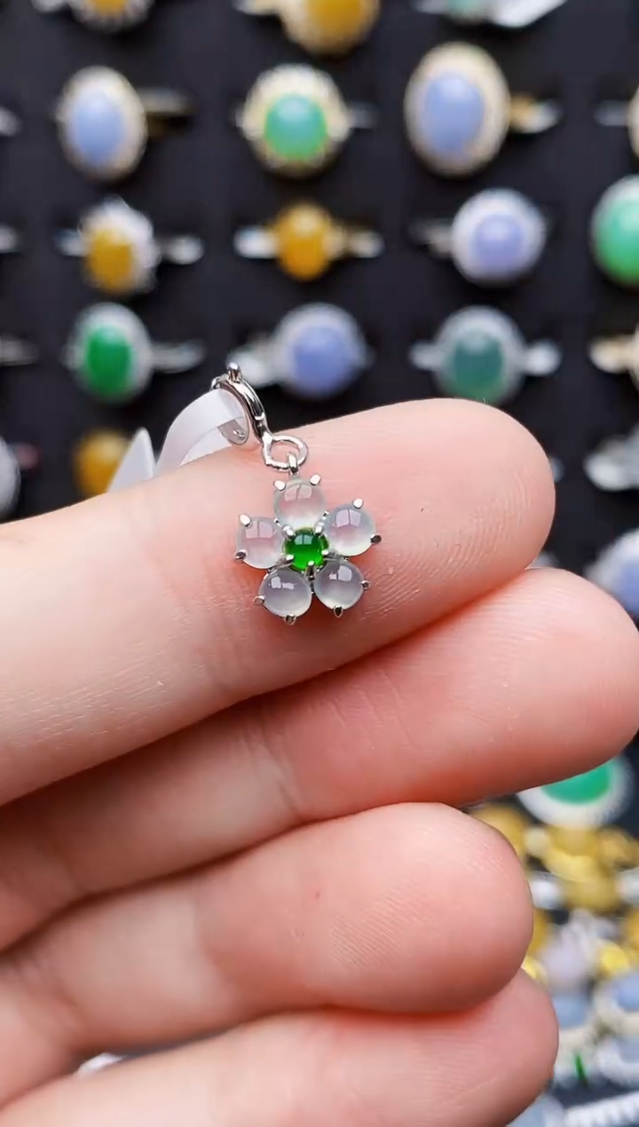 银S925镶嵌戒指翡翠0217