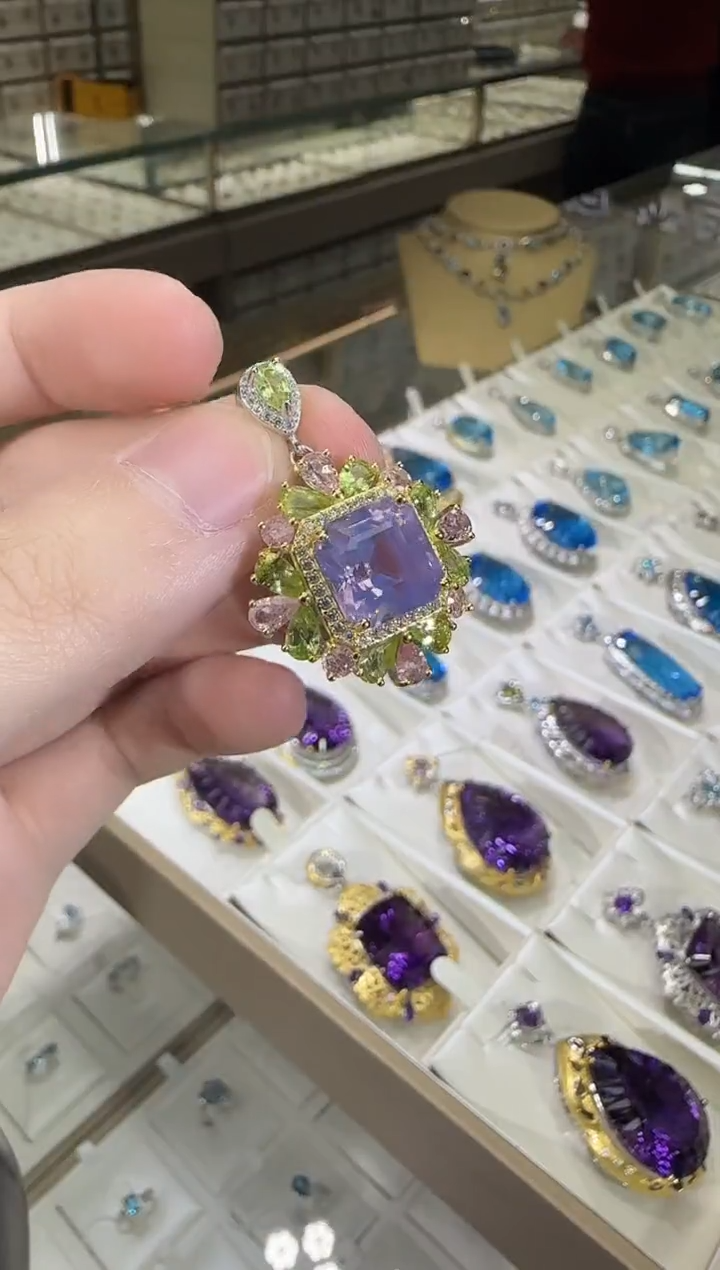 颈饰银S925镶嵌水晶吊坠