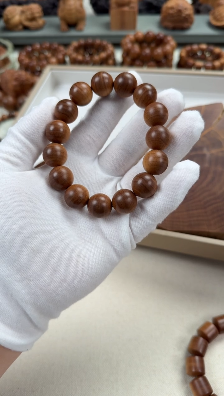 【闪购商品】檀香木手串/手链1.5横纹单圈手串 印度老山檀香