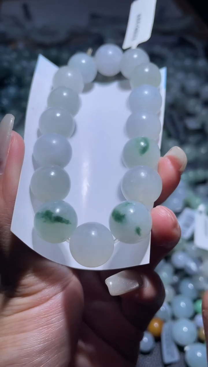 【闪购商品】定制翡翠未镶嵌天然缅甸A货翡翠手串24
