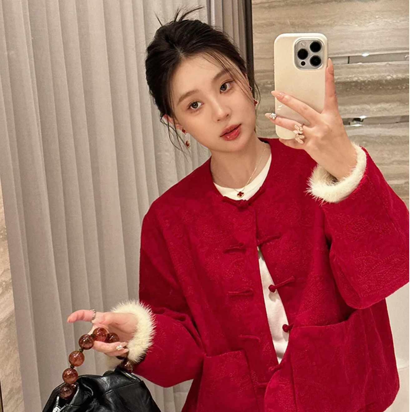 【鸿运】新中式手工盘扣棉服外套