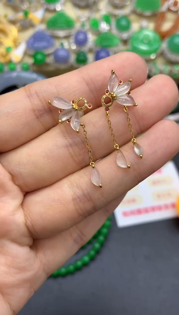 18K金镶嵌翡翠耳饰242-中国好珍宝