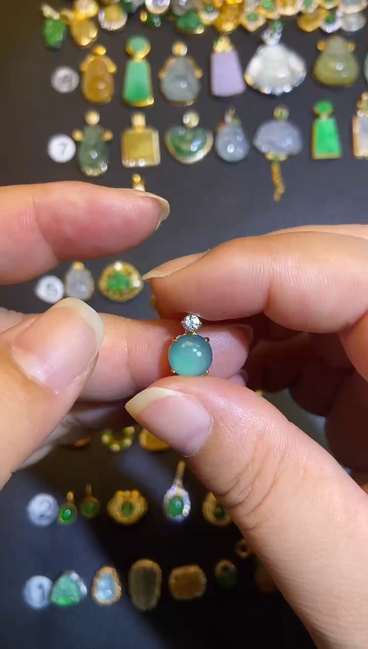 吊坠(不含链)银S925镶嵌翡翠1