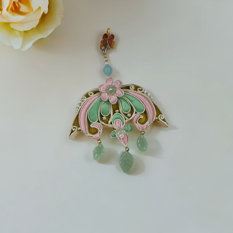 新中式C081旗袍唐装手工定制飞蛾压襟