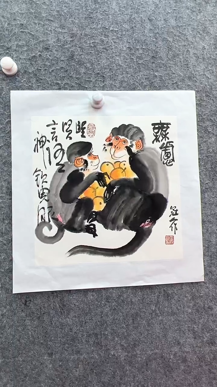 【闪购商品】国画王冠人国画作品76