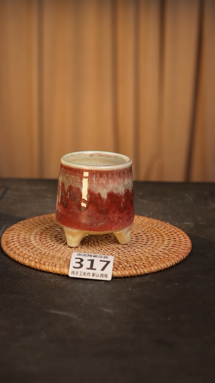 【闪购商品】瓷片317泥泥手工花盆口6高9