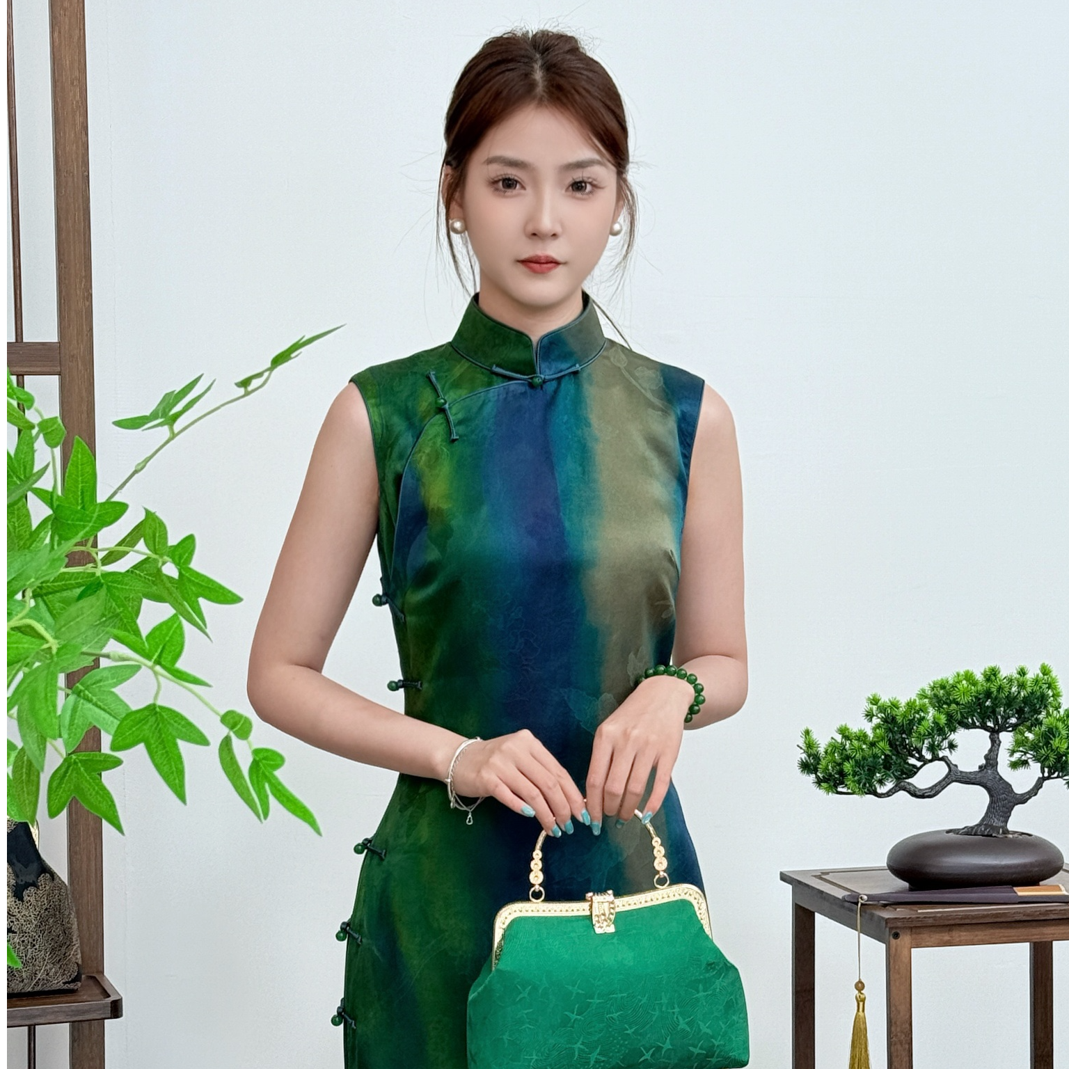 青玉案』透孔罗红云纱轻奢绝美优雅复古春夏季新款旗袍9509-1-135