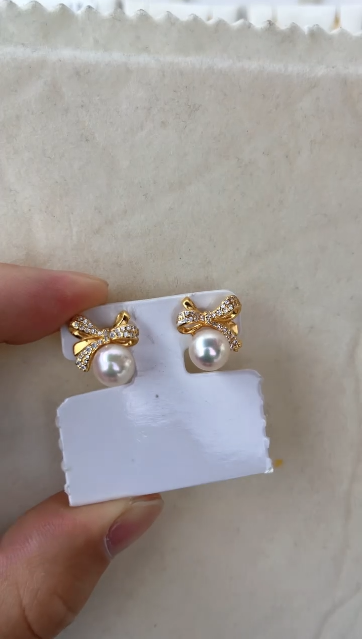 【闪购商品】海水珍珠耳饰银S925镶嵌耳钉