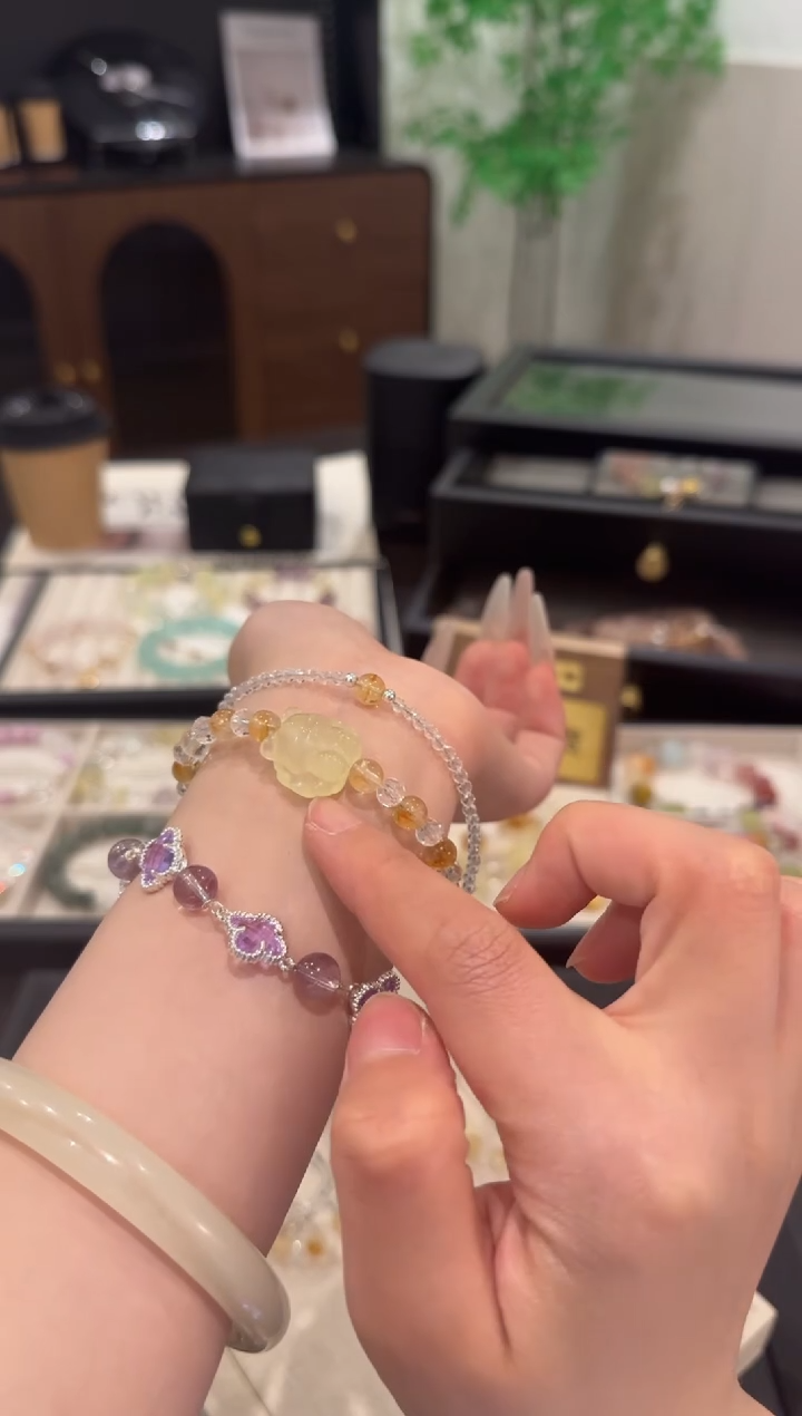 水晶手链合金黄塔晶套装x1705