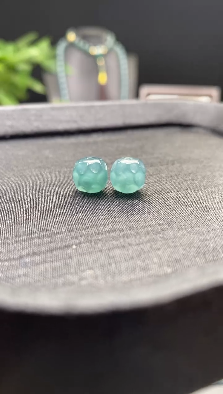 未镶嵌手链翡翠W**g散珠卡9+mm左右无相珠