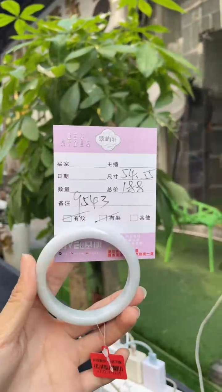 未镶嵌手镯翡翠G 54正圈 9543