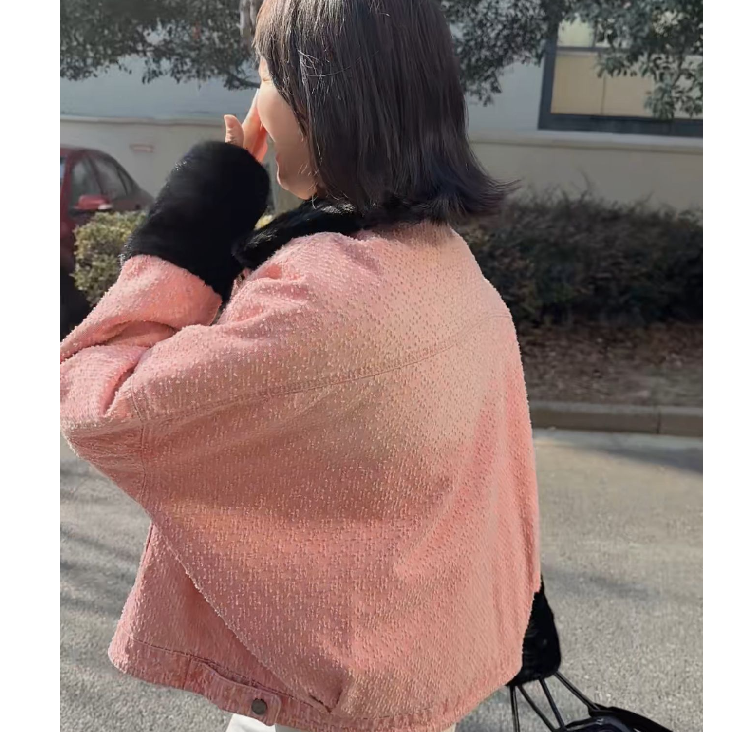 貂皮大衣牛仔大码显瘦时尚年轻款水貂毛两面穿短款皮草外套24035