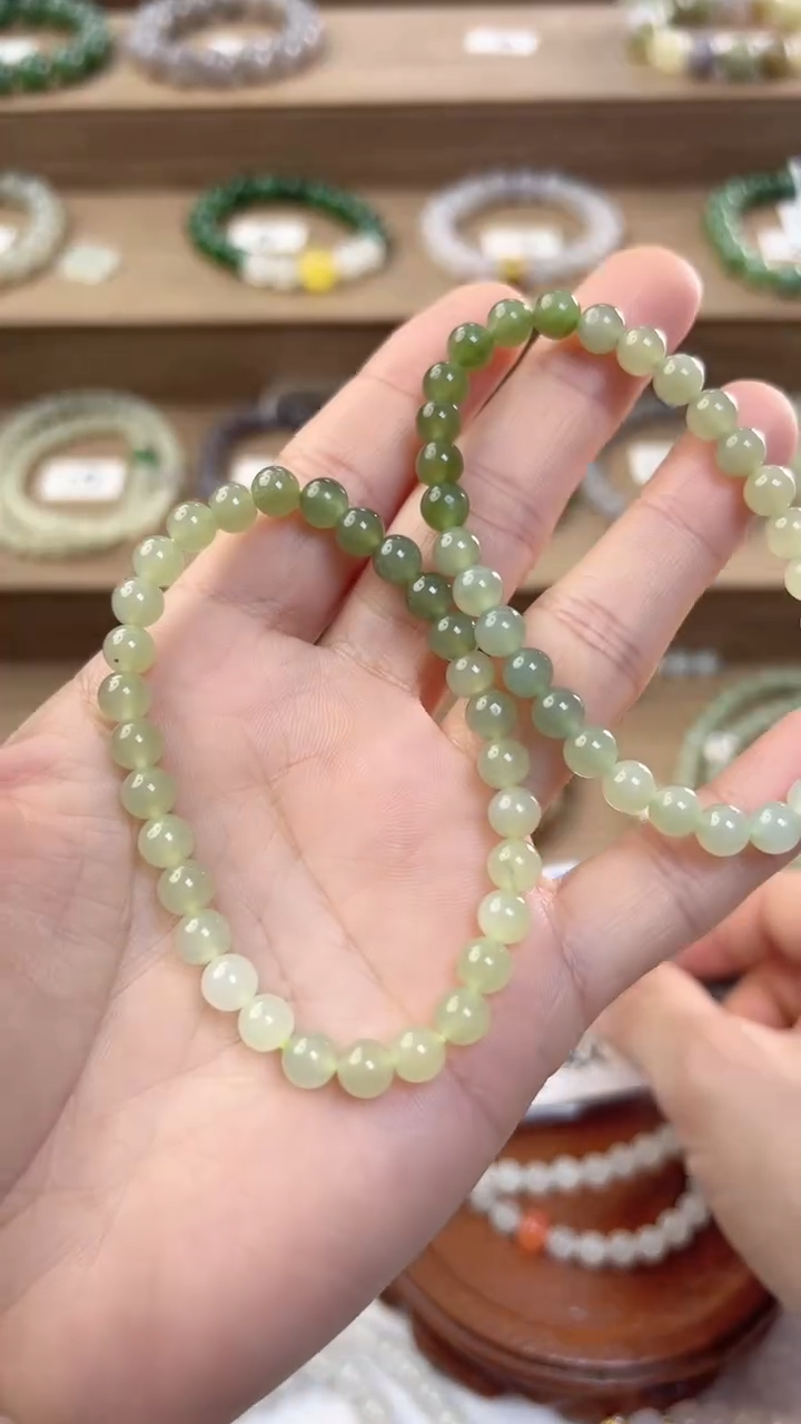 【闪购商品】和田玉手串未镶嵌6m渐变晴水手串（小包容）