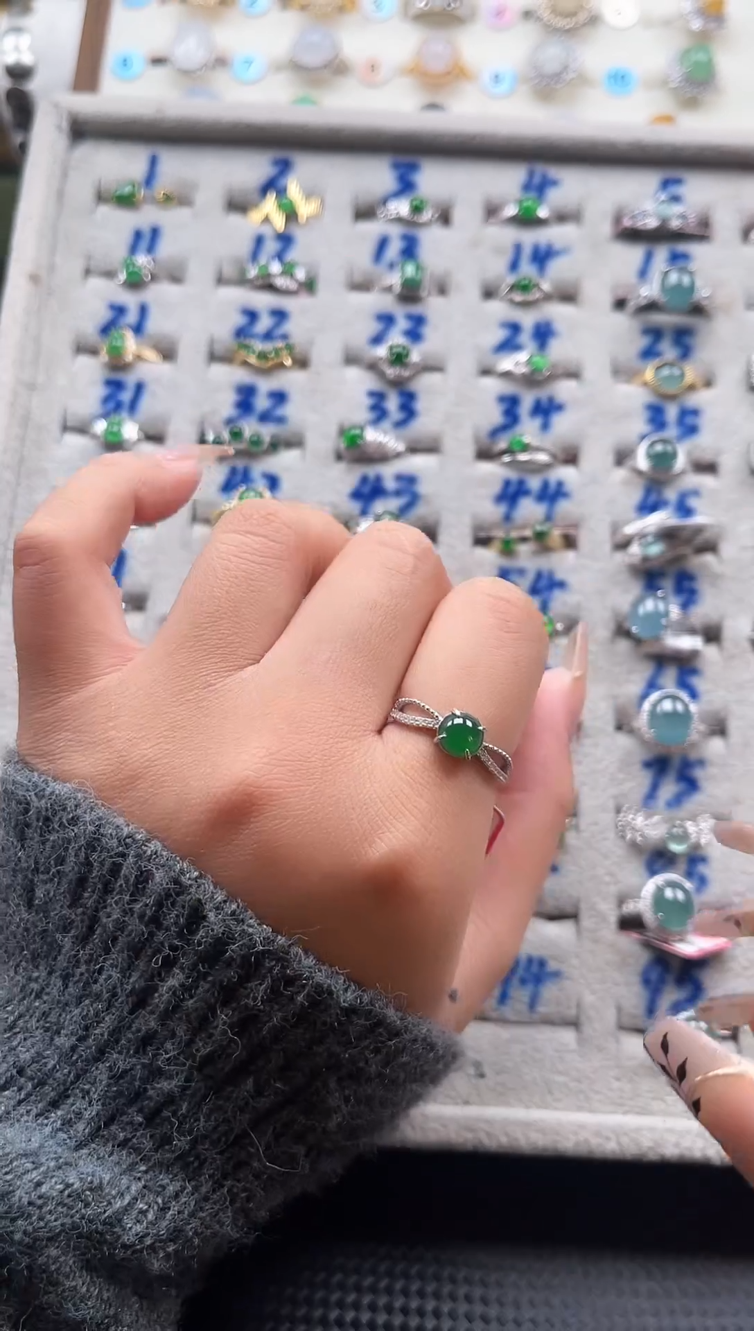 【闪购商品】翡翠戒指银S925镶嵌天然A货翡翠戒指