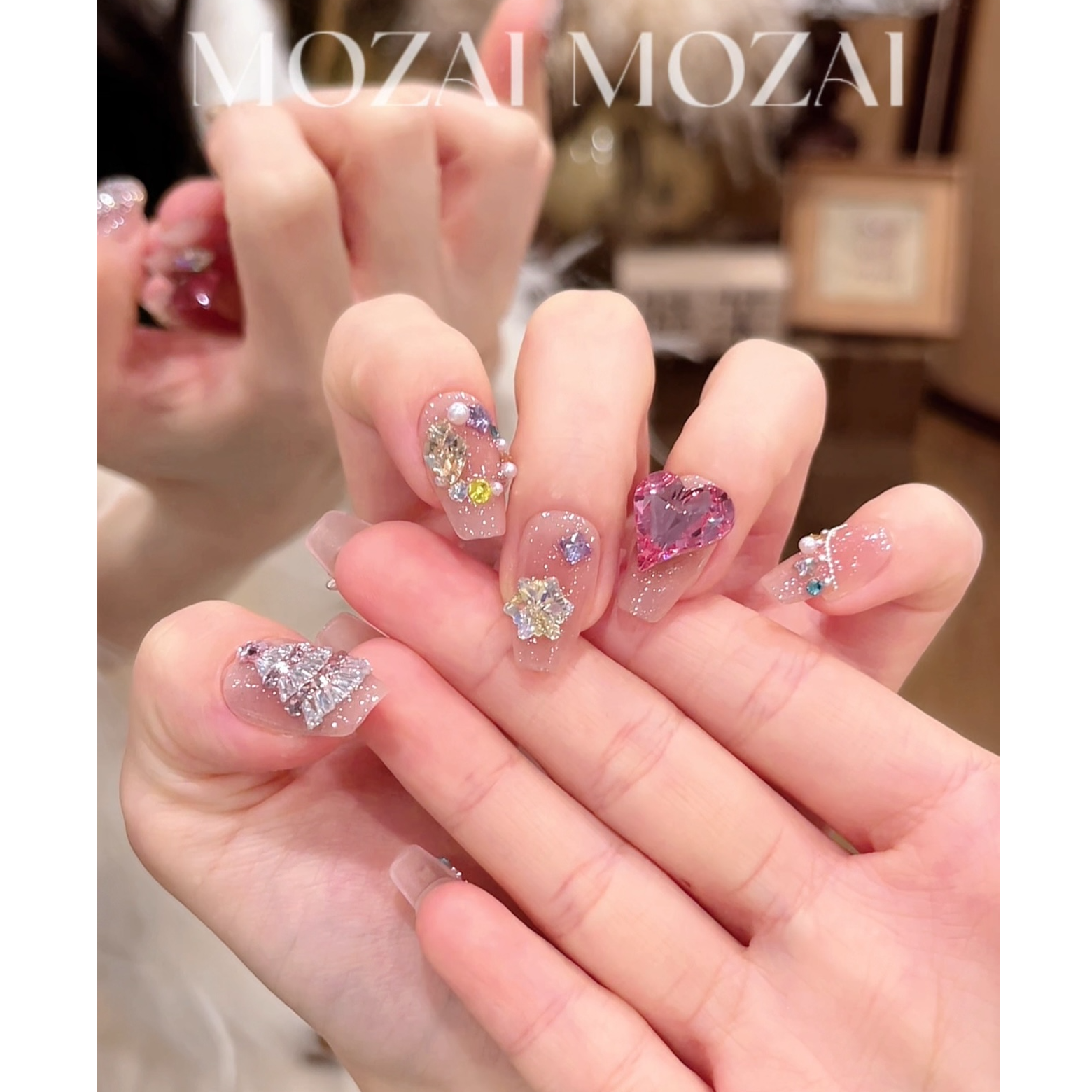 茉哉W现货【主钻华子/星耀圣诞】纯手工定制拆卸穿戴甲A5225