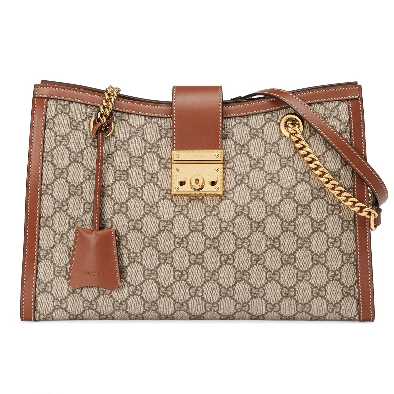 99新 GUCCI/古驰 古驰 老花锁头托特包