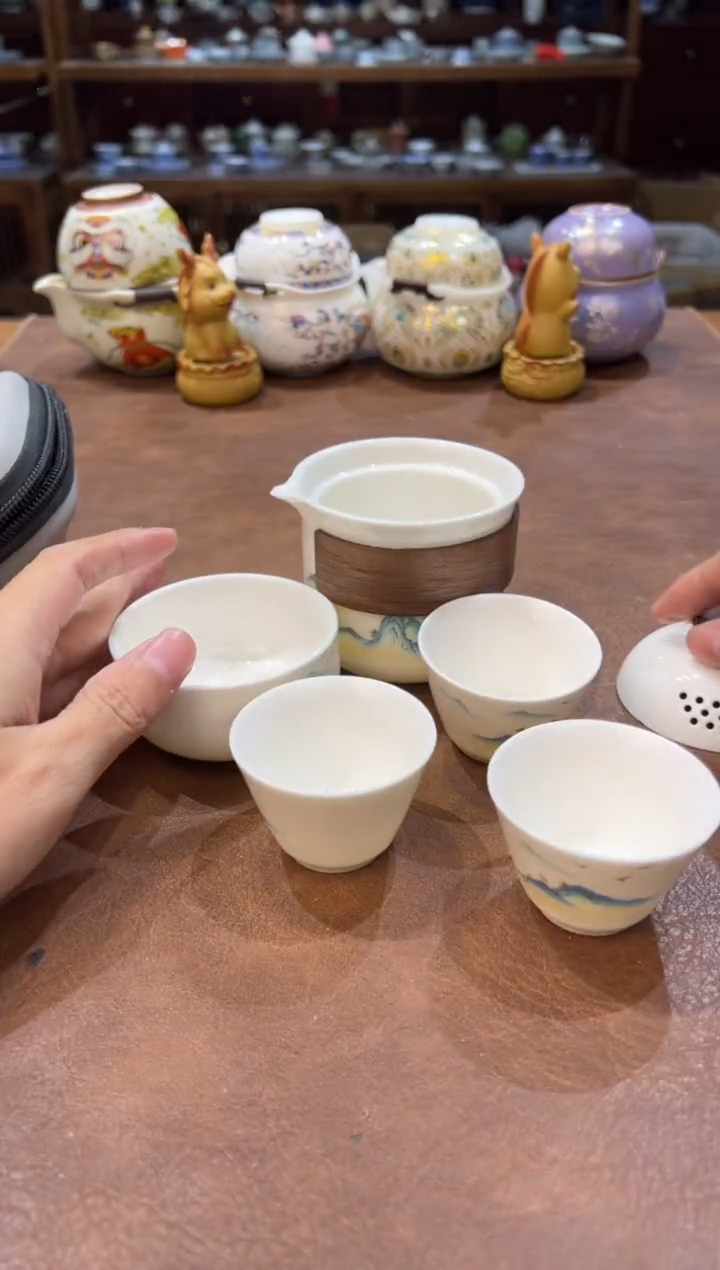 真的很便宜超好看会开片的旅行茶具