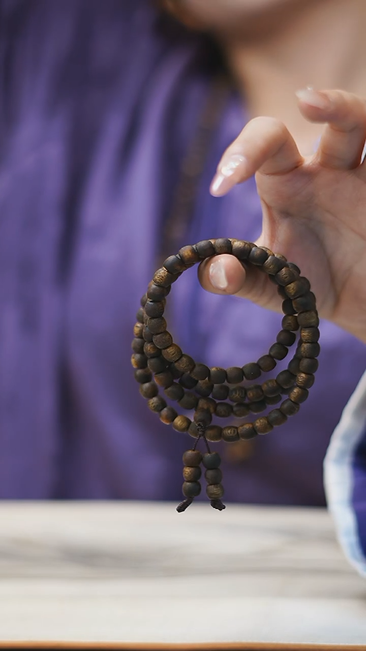 手串沉香7mm乌身圆叶鼓珠多圈24g+多样性发一