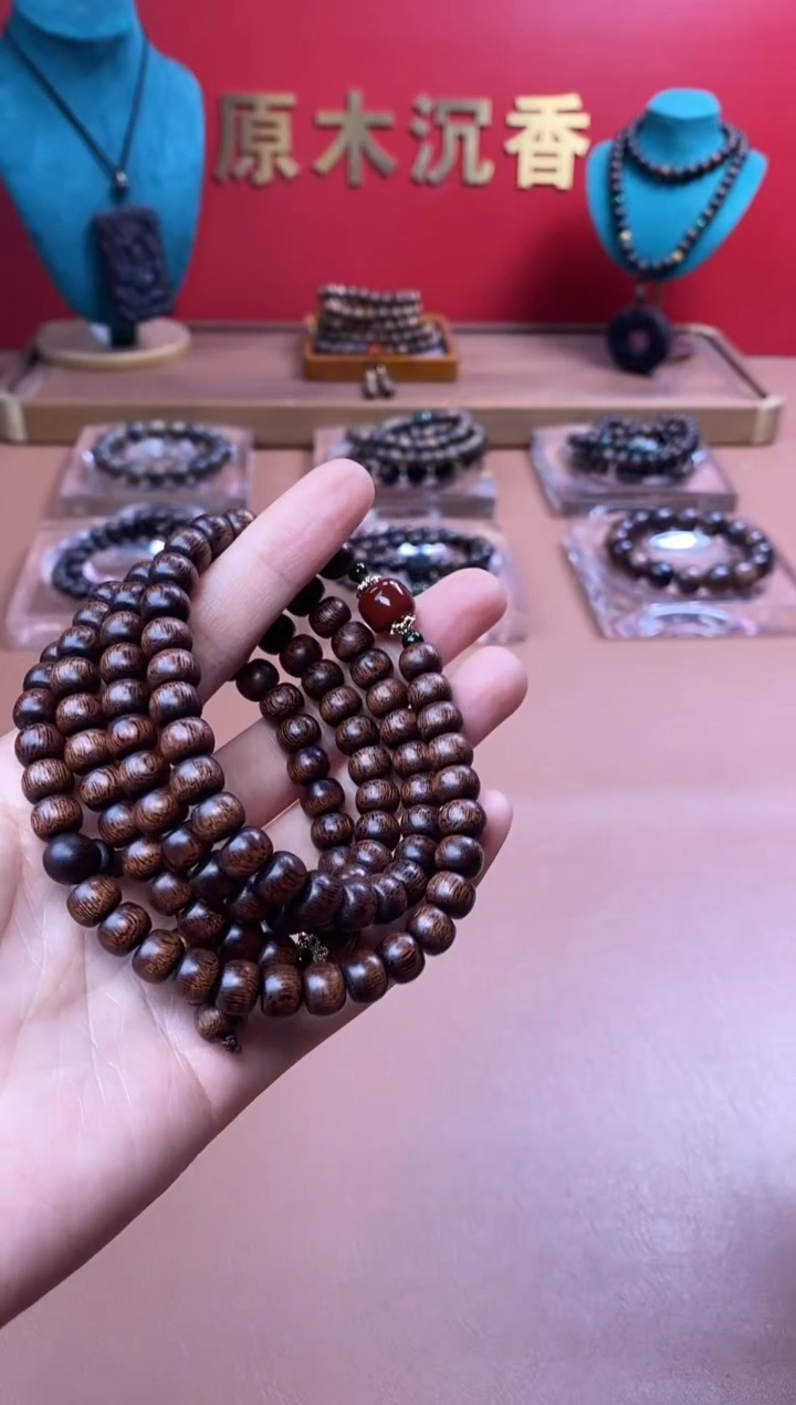 【闪购商品】沉香手串P沉水玉化富森红土6*8*108颗