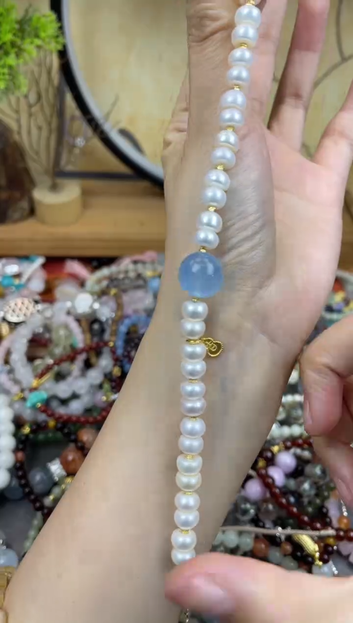 【闪购商品】淡水珍珠手绳银S925镶嵌163