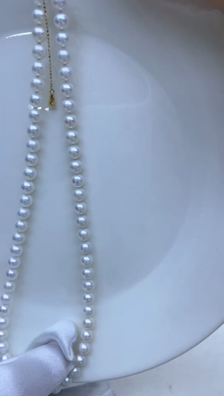 【闪购商品】淡水珍珠项链18K金镶嵌6-7