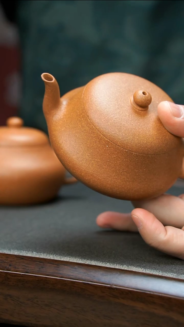 紫砂茶壶老宕口黄金段壶