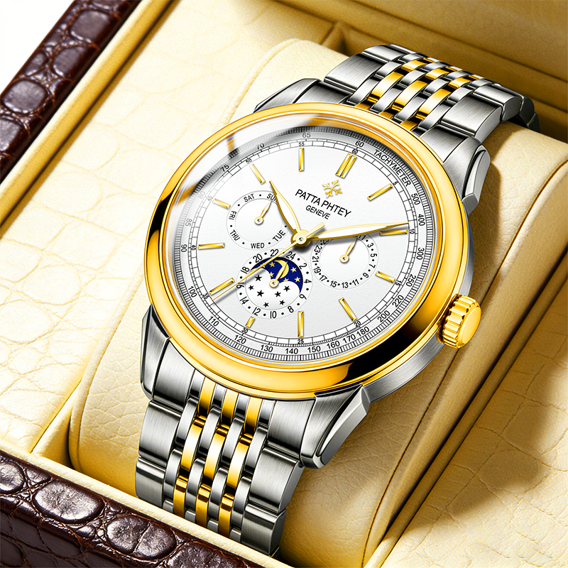 手表男款爆款2026新款高档夜光防水奢华镂空超薄多功能全自动腕表商品图