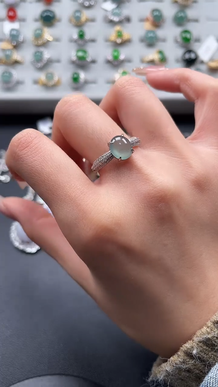 【闪购商品】翡翠戒指银S925镶嵌57647654