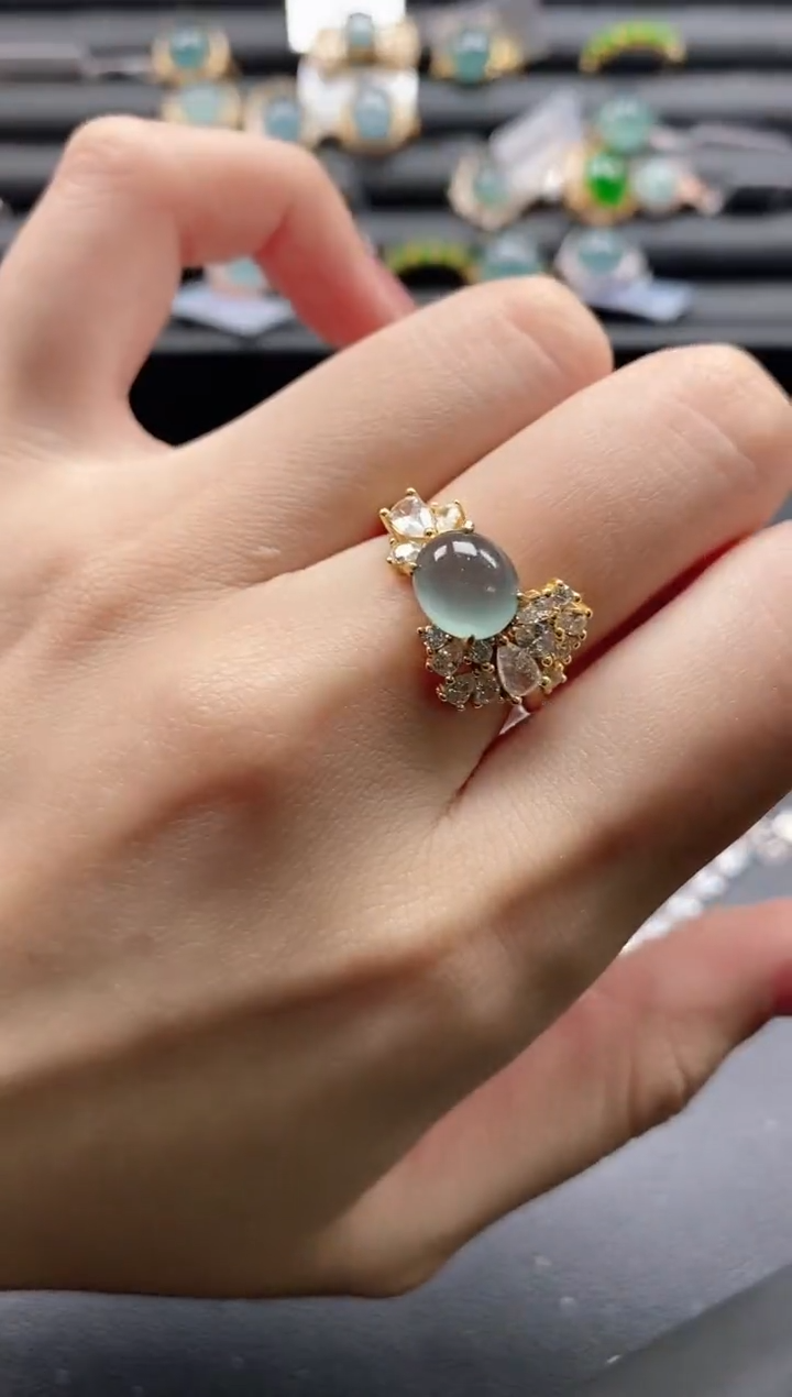 【闪购商品】翡翠戒指银S925镶嵌11111