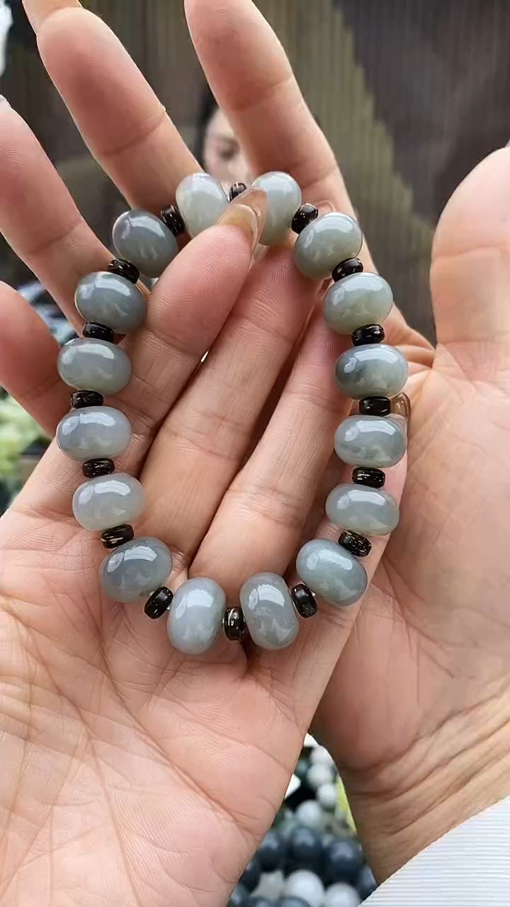 未镶嵌手串和田玉烟紫算盘珠14