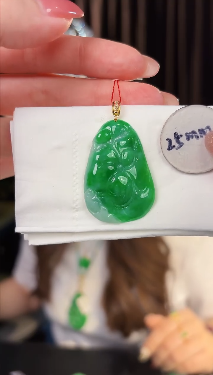 【闪购商品】翡翠颈饰18K金镶嵌缅料A货/支持复检/一件