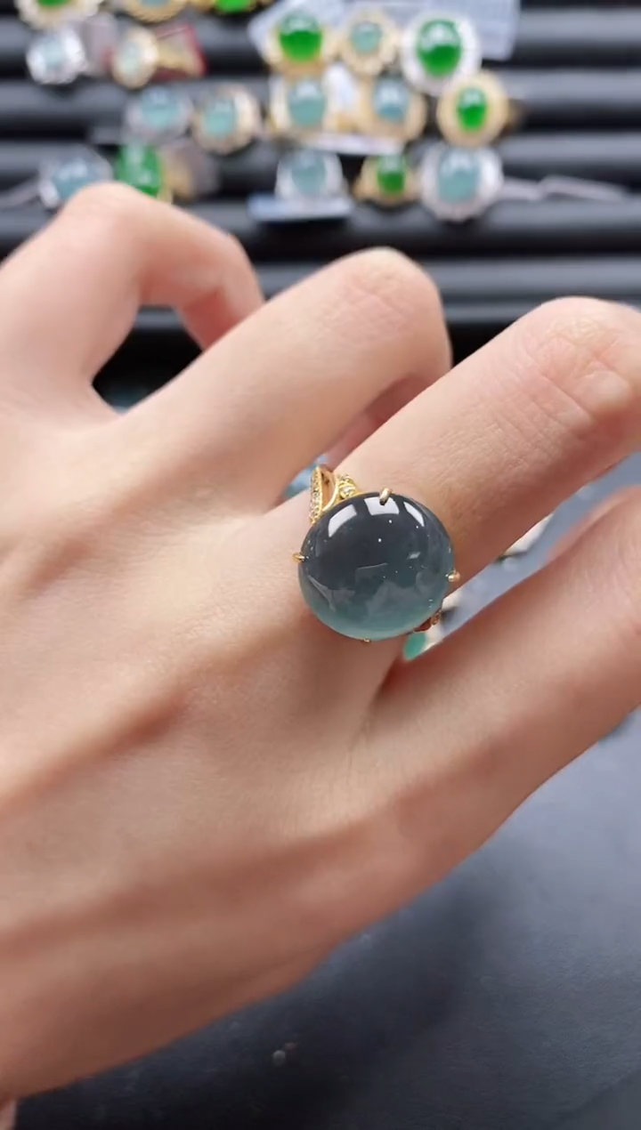 【闪购商品】翡翠戒指银S925镶嵌51151