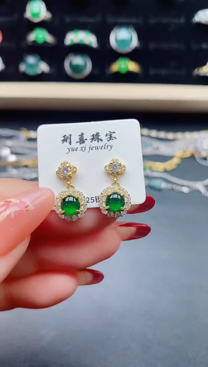 【闪购商品】翡翠戒指银S925镶嵌1321