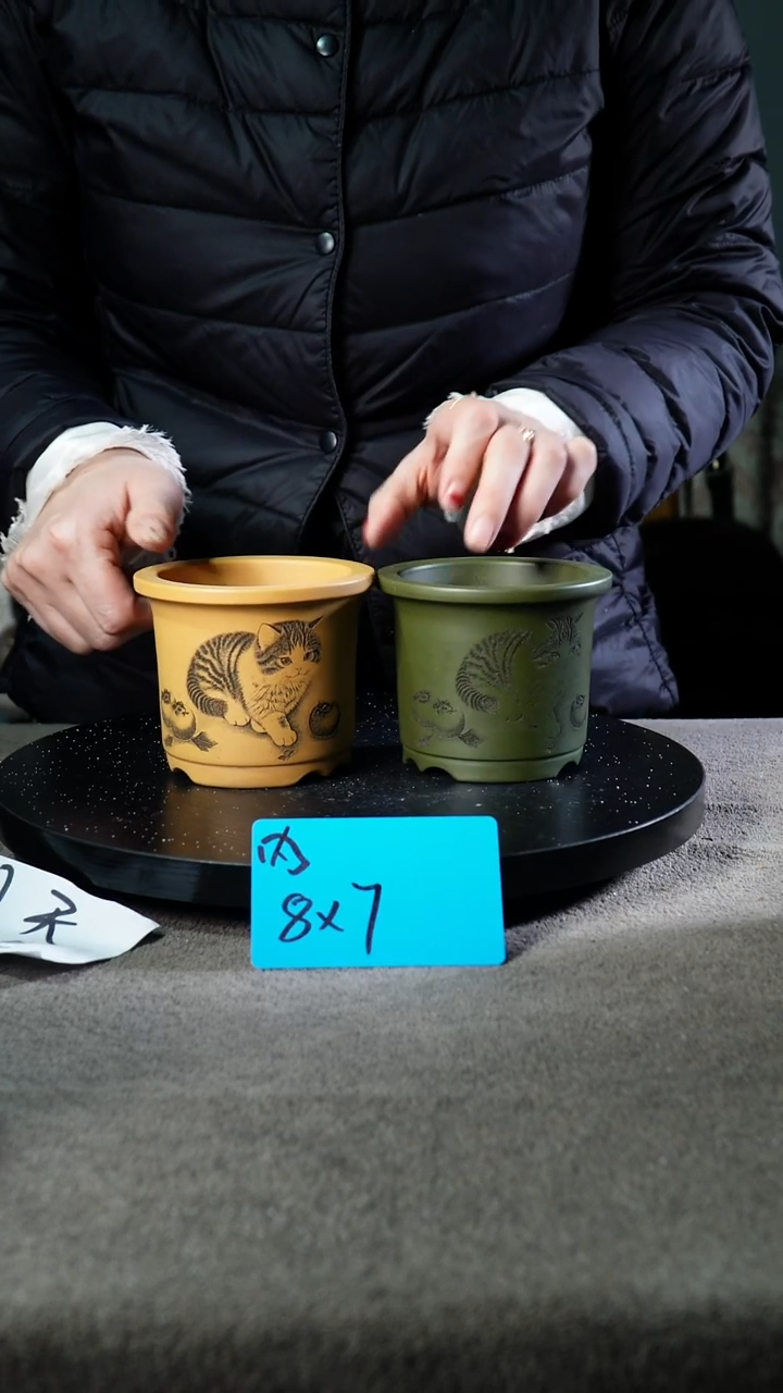 宜兴紫砂花盆小盆