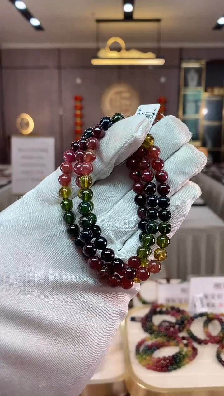 【闪购商品】碧玺三圈手串6mm+未镶嵌（多样性发一条）xion