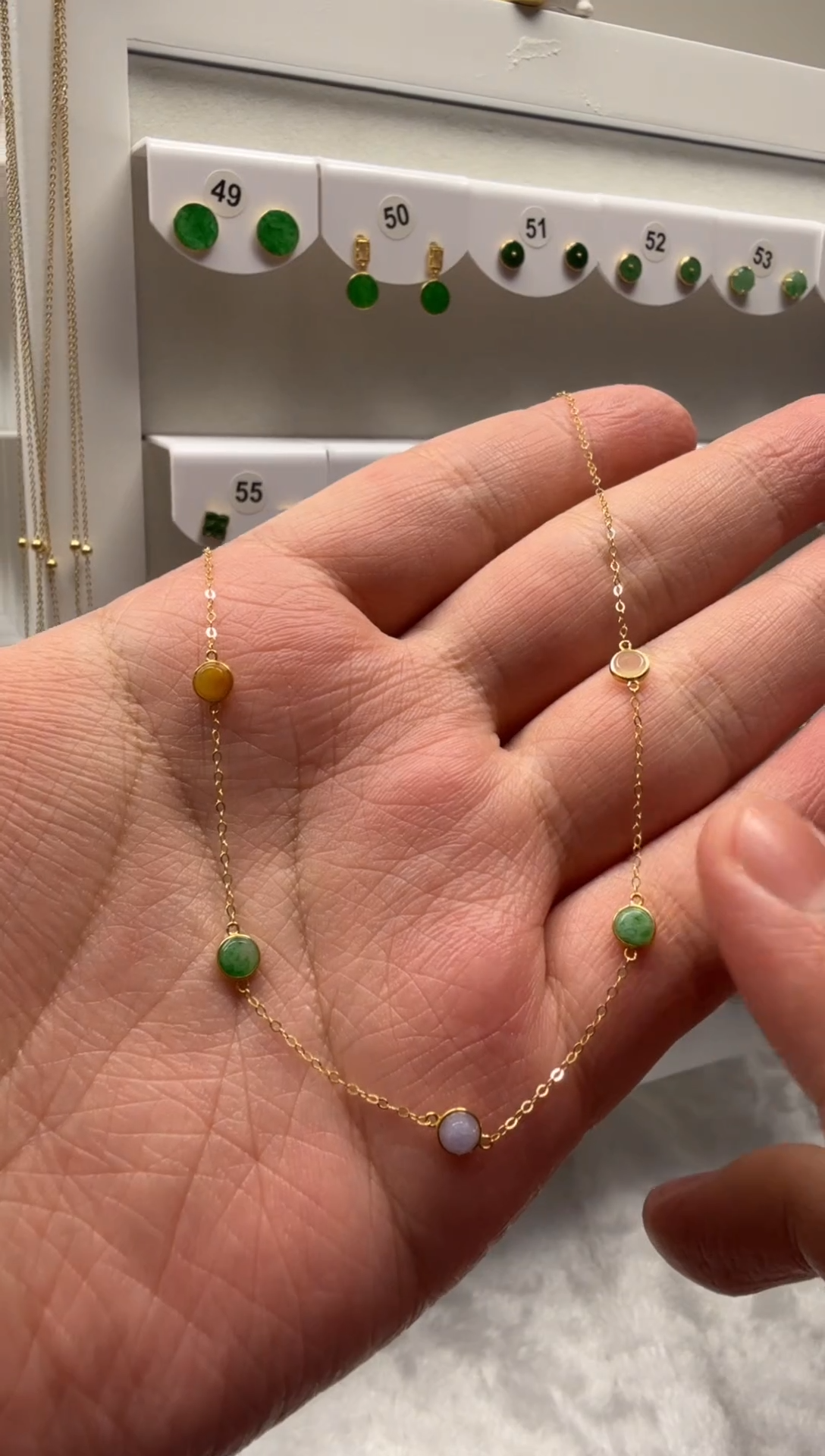 项链18K金镶嵌翡翠缅甸天然翡翠a货