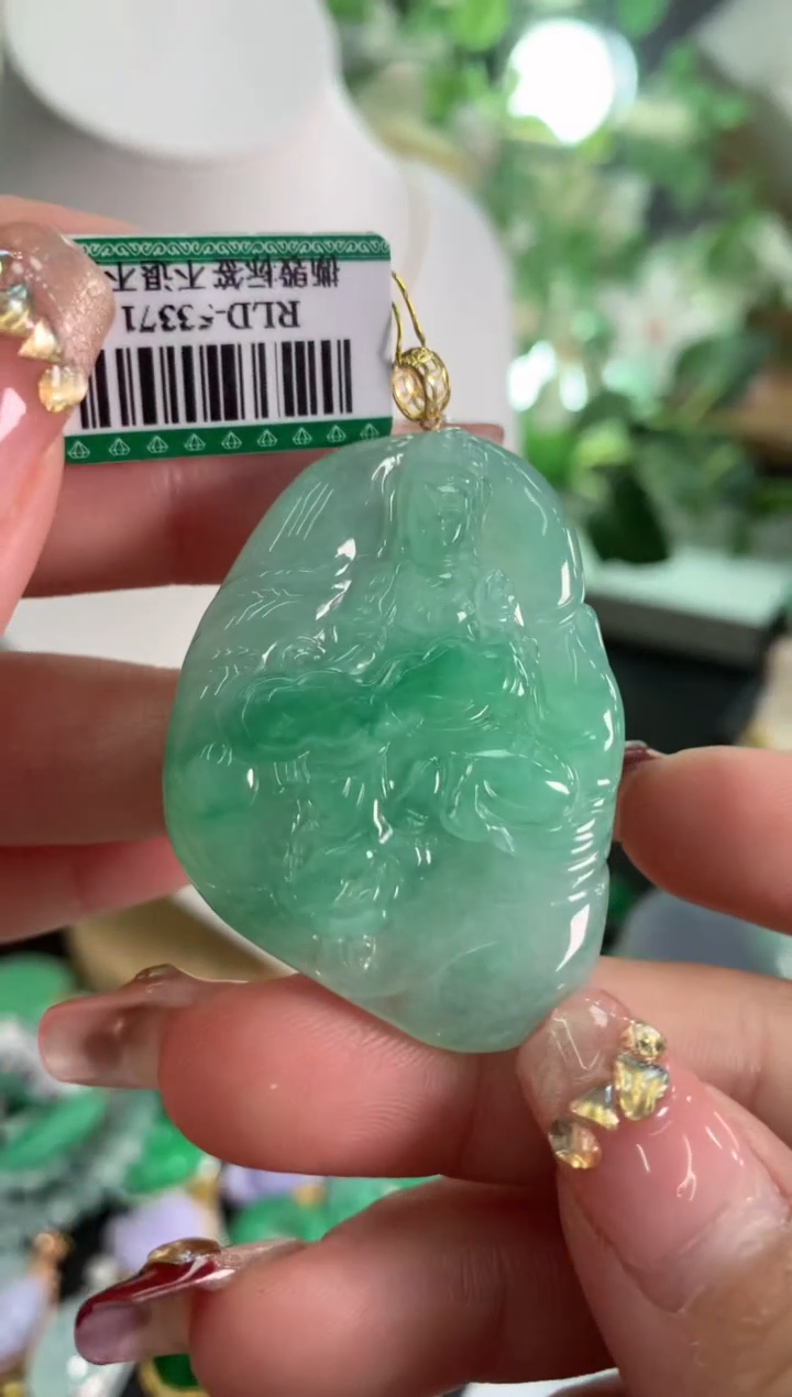 【闪购商品】翡翠吊坠(不含链)18K金镶嵌挂件