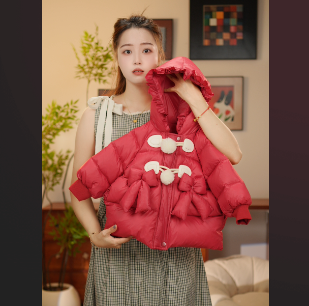 【YN童品】白鸭绒羽绒服女宝巫师帽小童新款时尚保暖洋气连帽加厚冬