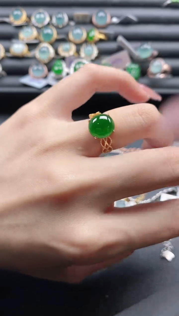 【闪购商品】翡翠戒指银S925镶嵌1111