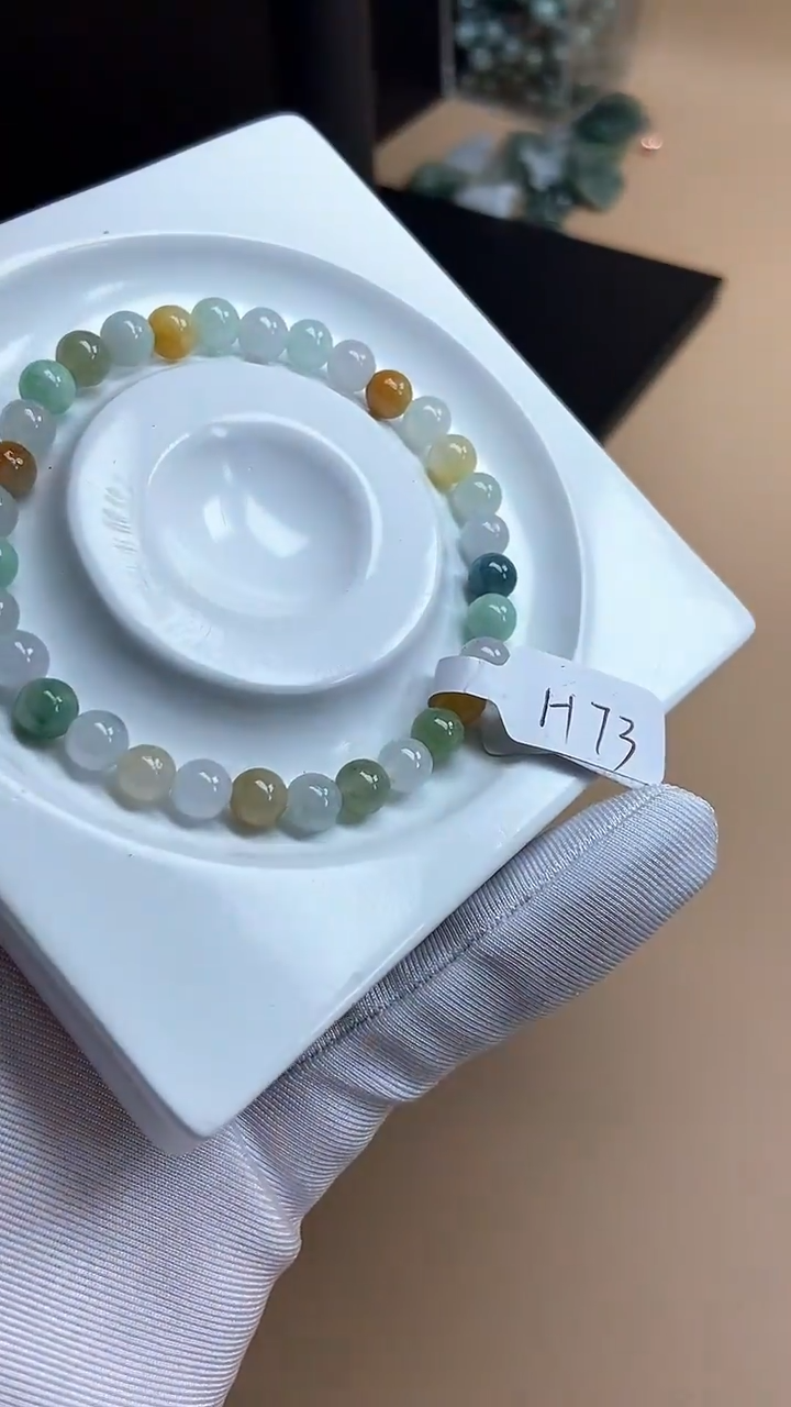 【闪购商品】翡翠手串未镶嵌天然翡翠A货H73