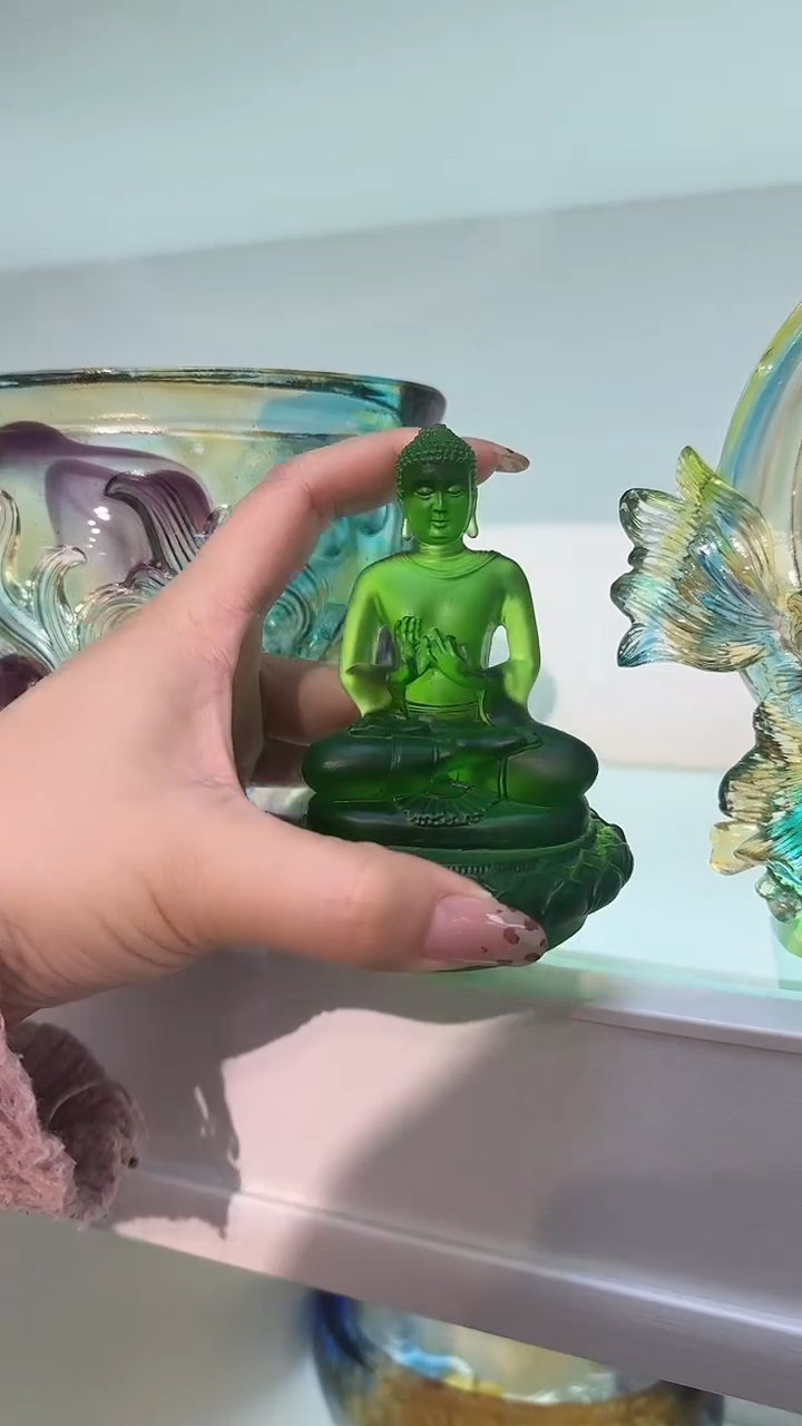 手工艺品琉璃绿色如来