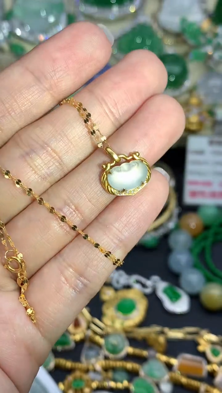 【闪购商品】翡翠颈饰18K金镶嵌532-中国好珍宝