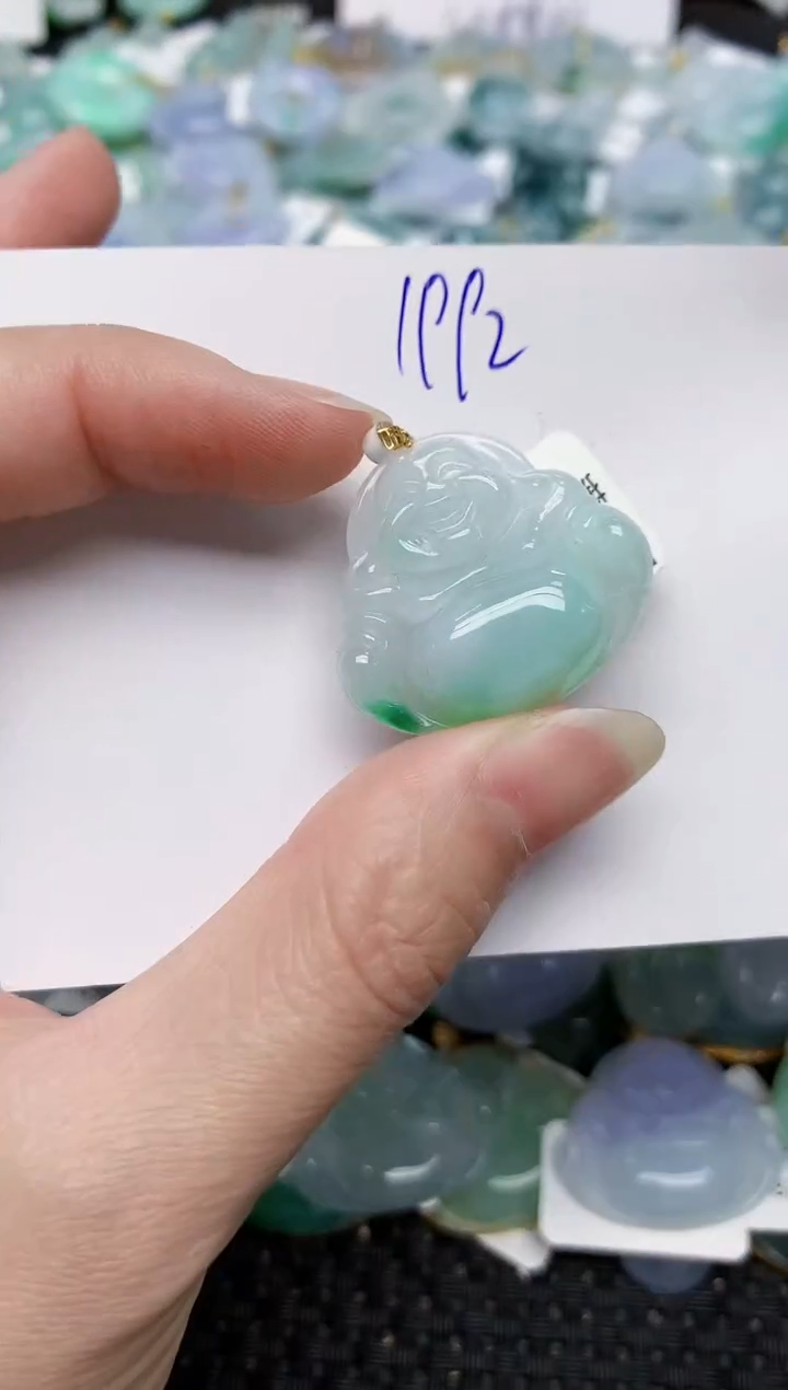 颈饰18K金镶嵌翡翠天然缅甸A货翡翠百元以上9元证书费自理