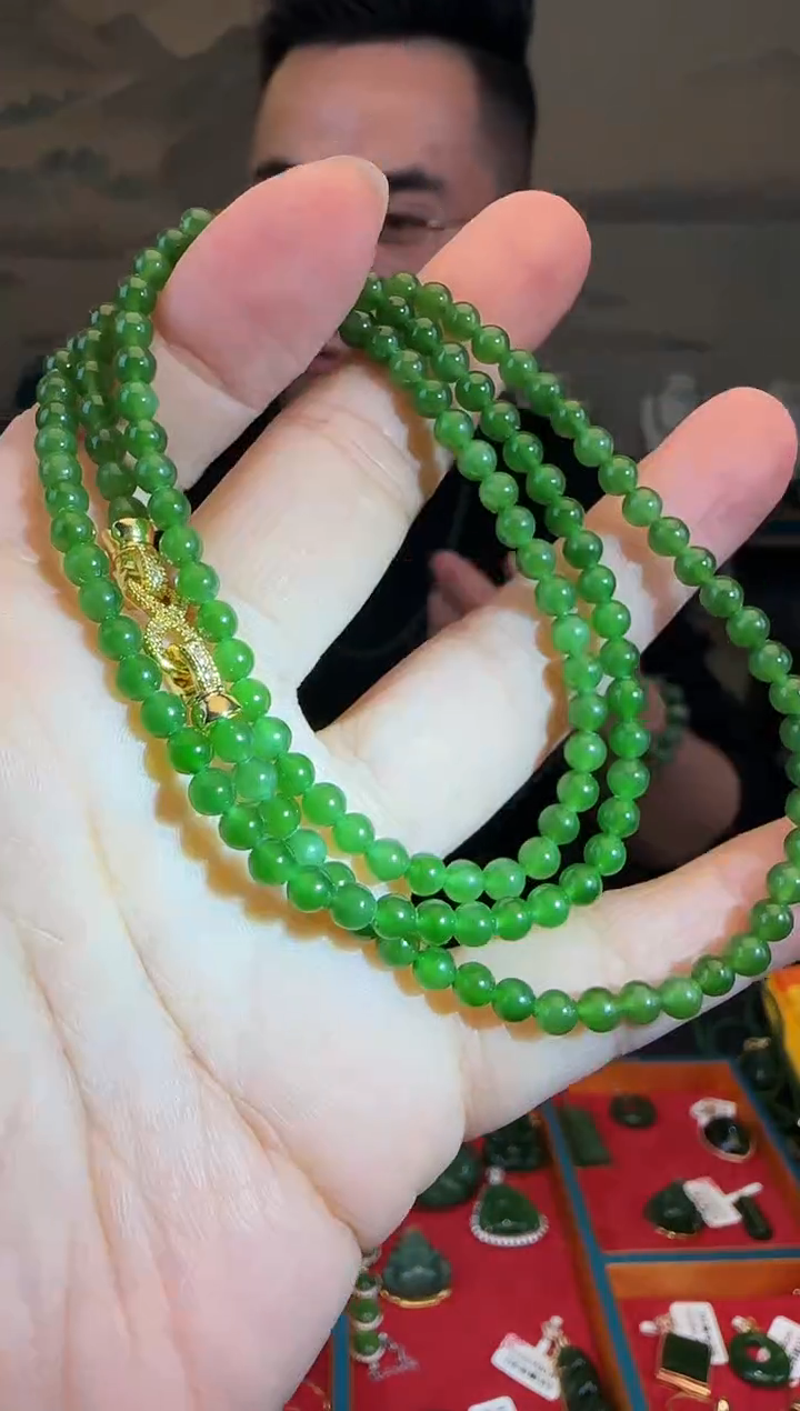 颈饰未镶嵌和田玉卡4小米链（无黑点）