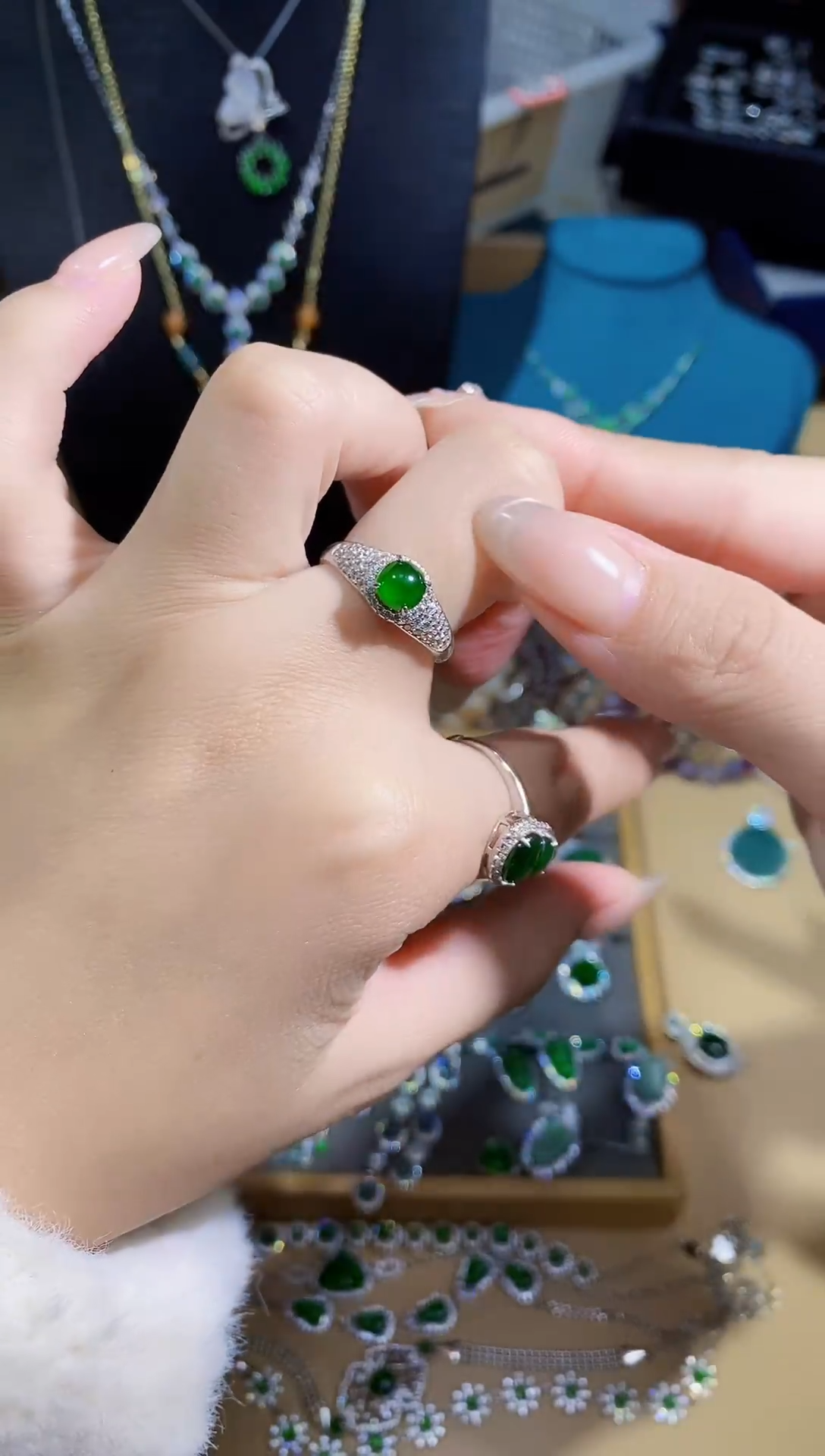 【闪购商品】翡翠戒指银S925镶嵌多样性发其一【39】