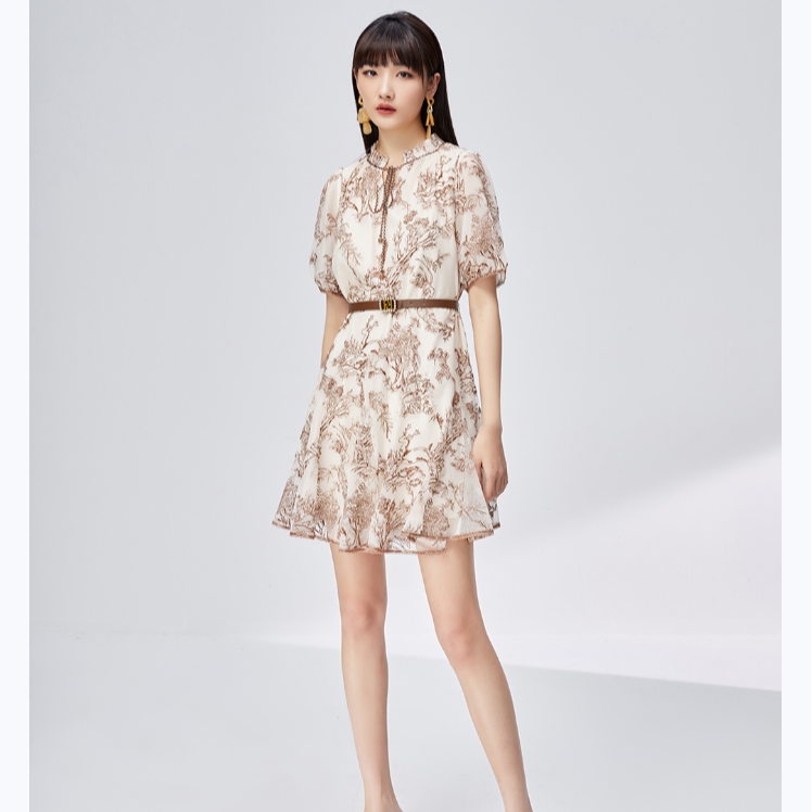 【直播专属】商场同款新品精致重工绣花连衣裙N194A32935