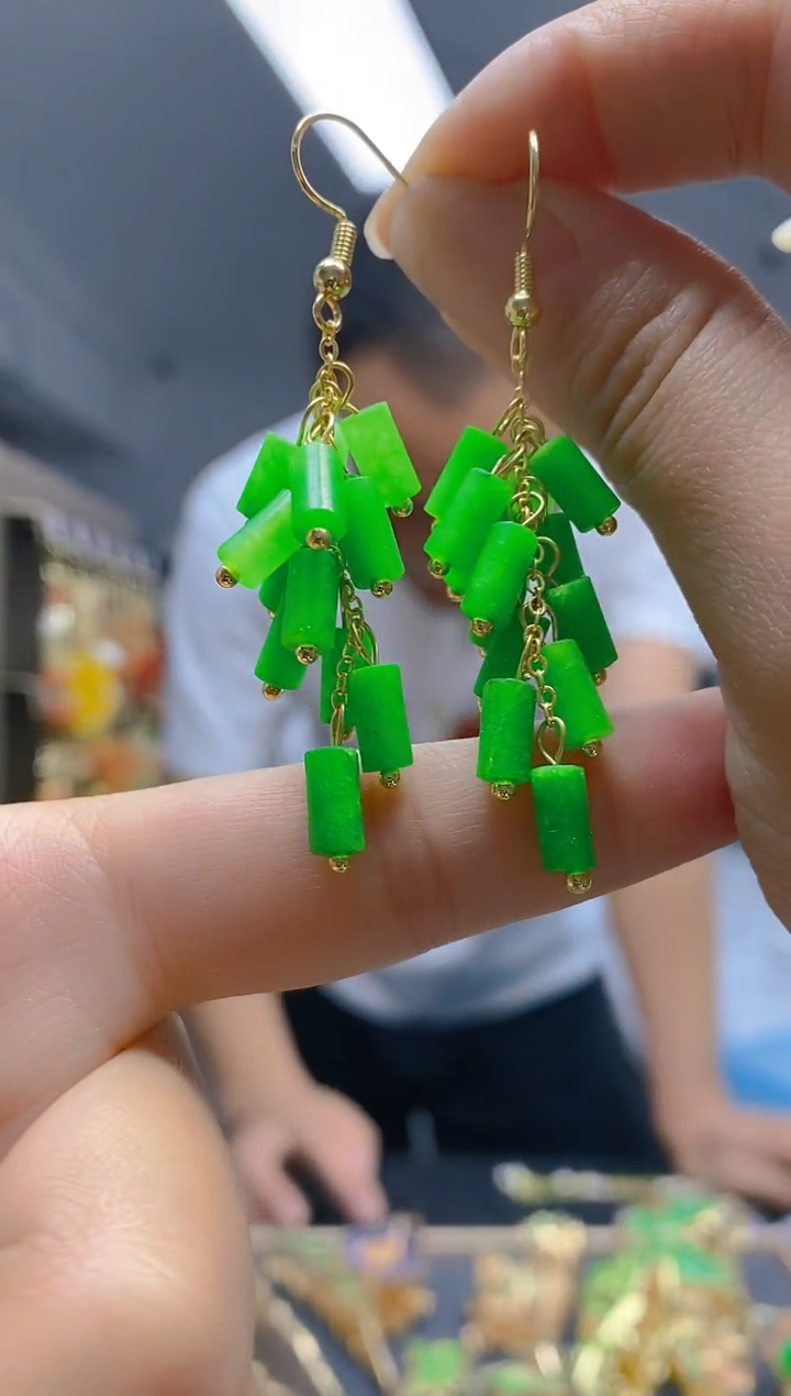 【闪购商品】翡翠耳饰合金047翡翠耳钩