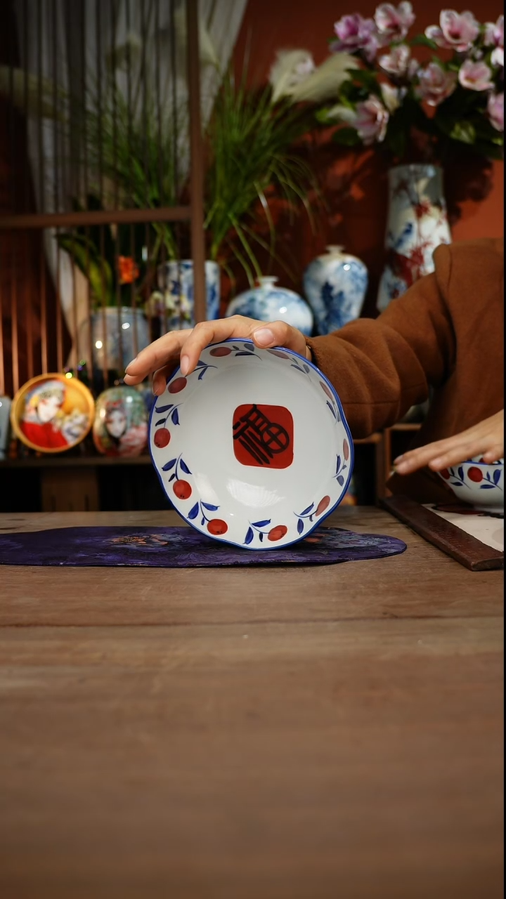 当代当代高温釉下彩手绘陶瓷餐具