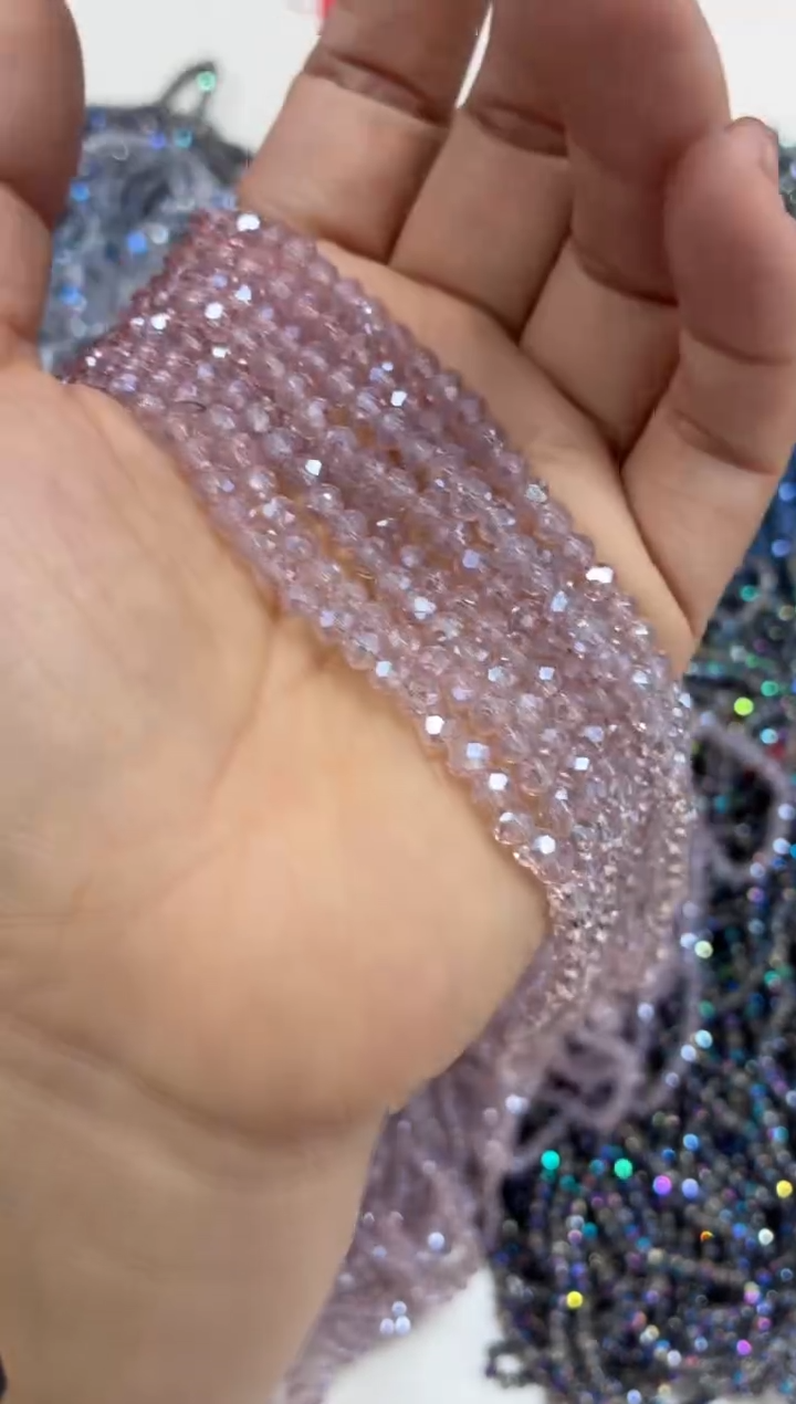 玻璃1707卡4水晶扁10条半镀烟紫色