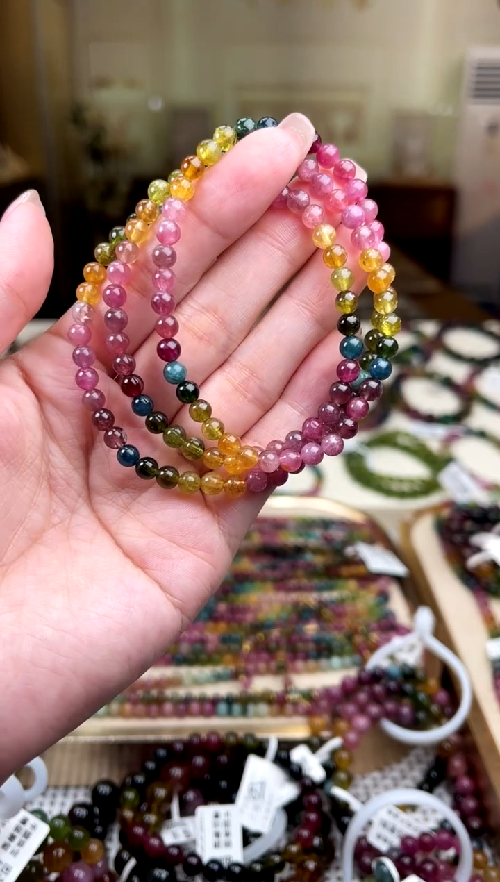 /未镶嵌碧玺4mm+碧玺多圈多样性发货